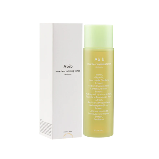 a bottle of abib hydrating toner next to a box