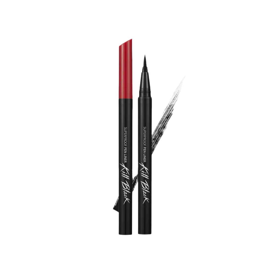 a red lip liner and a black lip liner on a white background