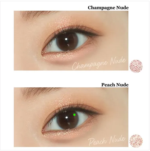 a close up of a person's eyes with different makeup colors