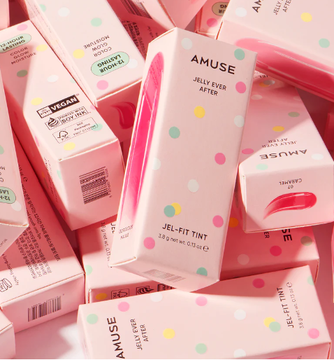 Nourishing ingredients in Amuse - Jelly Ever After - Jel-Fit-Tint, featuring 8 types of hyaluronic acid for a long-lasting lip tint effect.