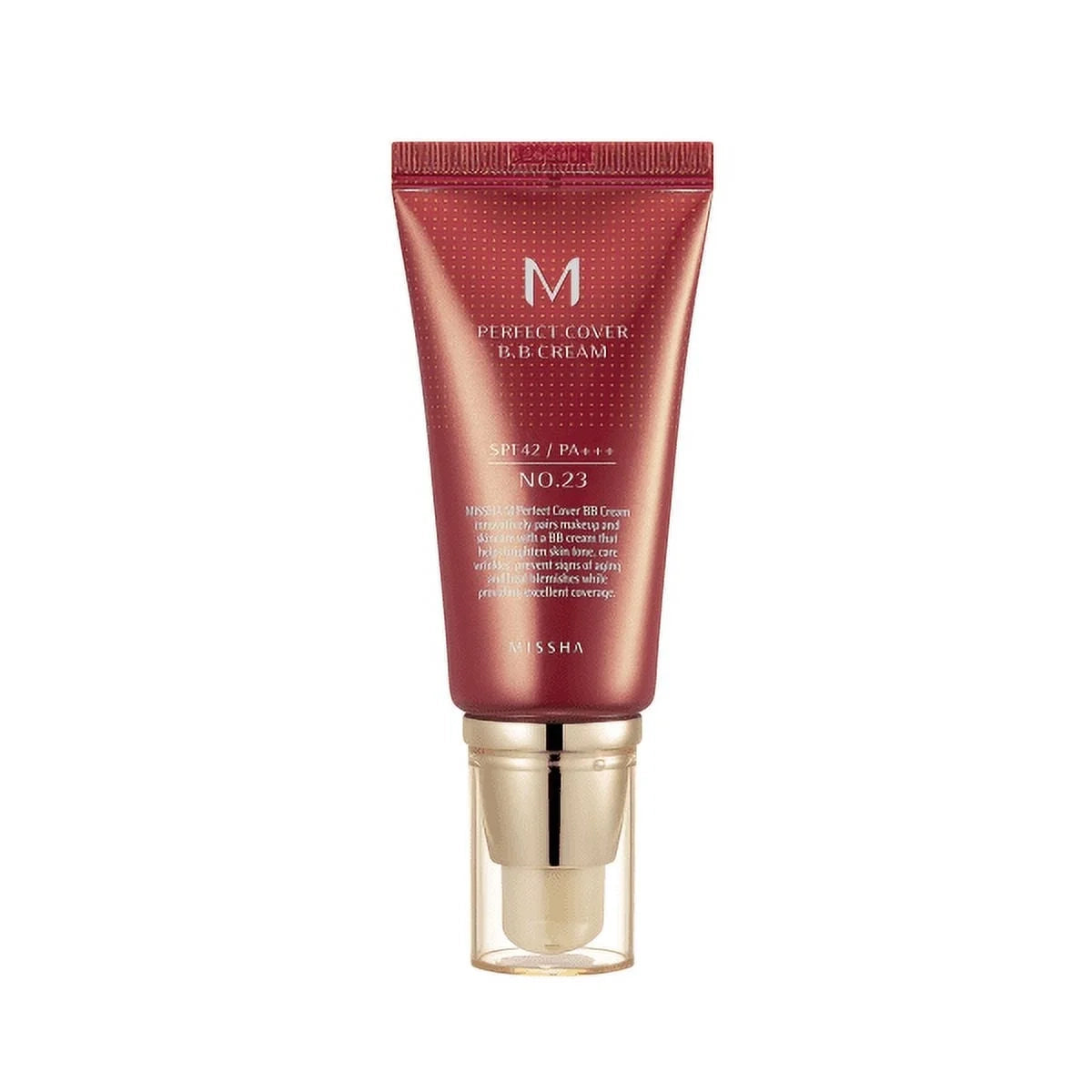 Stylish tube of Missha M Perfect Covering BB Cream SPF 42 PA++ No 23 Natural Beige, showcasing a sleek design perfect for on-the-go glam.