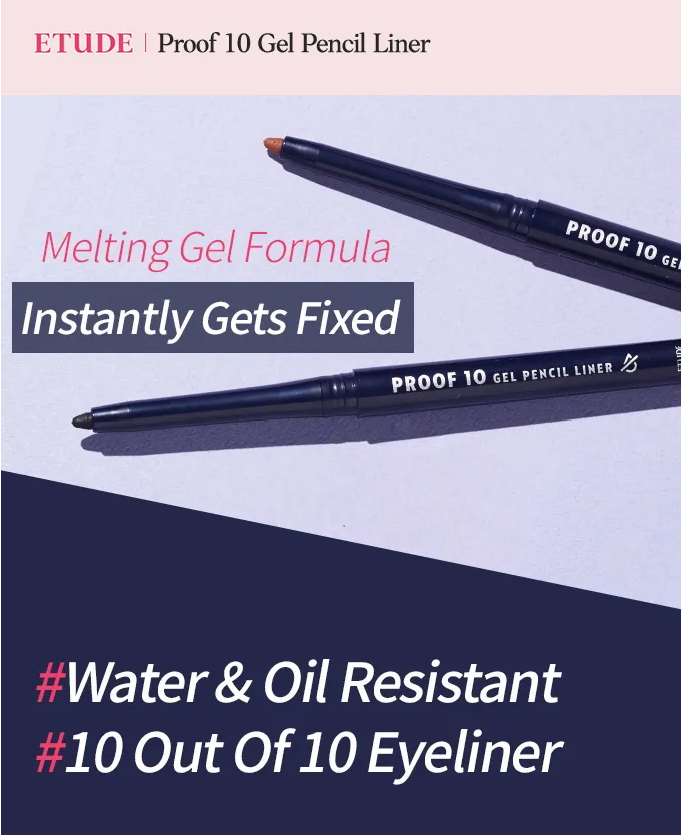 a pair of water and oil resistant eyeliners