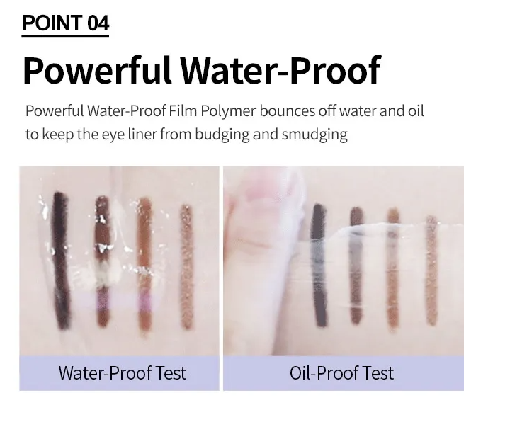 four different types of water proof eyeliners