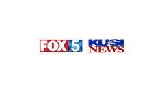 Logo of Fox 5 San Diego and KUSI News, featuring bold colors and dynamic design, symbolizing media coverage of the True K-Beauty event.
