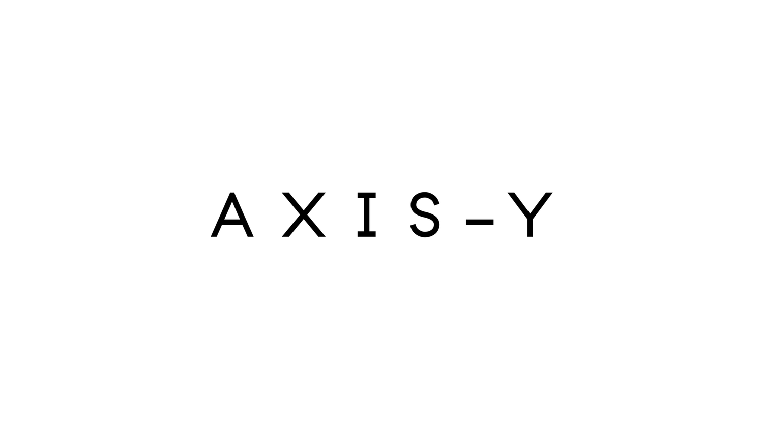 a black and white photo of the word axis - y