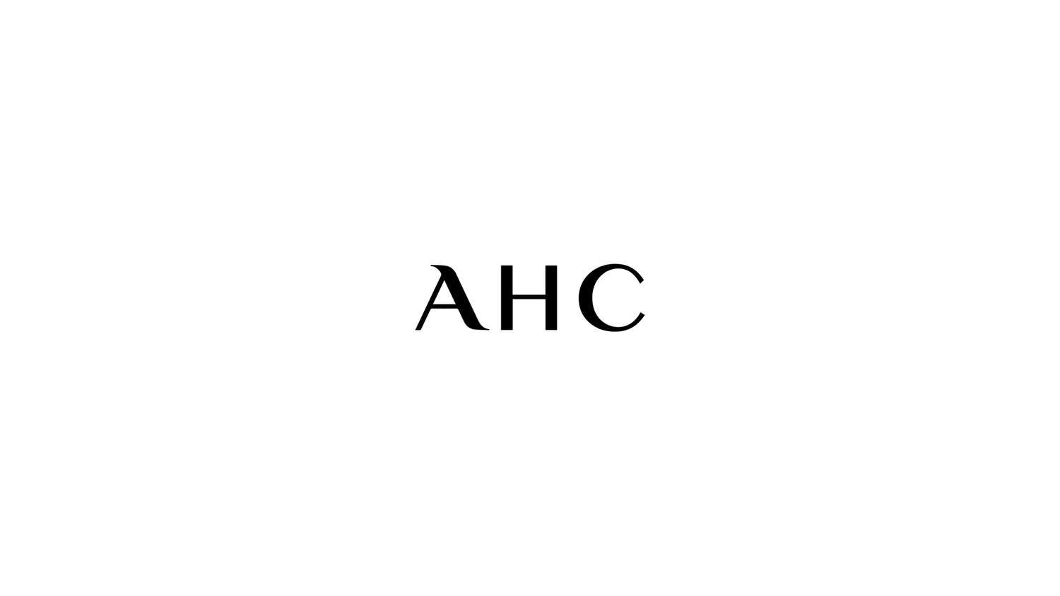 a black and white photo of the word ahc