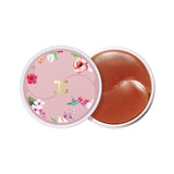 Close-up view of the JayJun Roselle Tea Eye Gel Patch, showcasing the beautifully designed floral lid and smooth gel patches inside. These Eye Gel Patches are perfect for refreshing tired eyes after a long day.