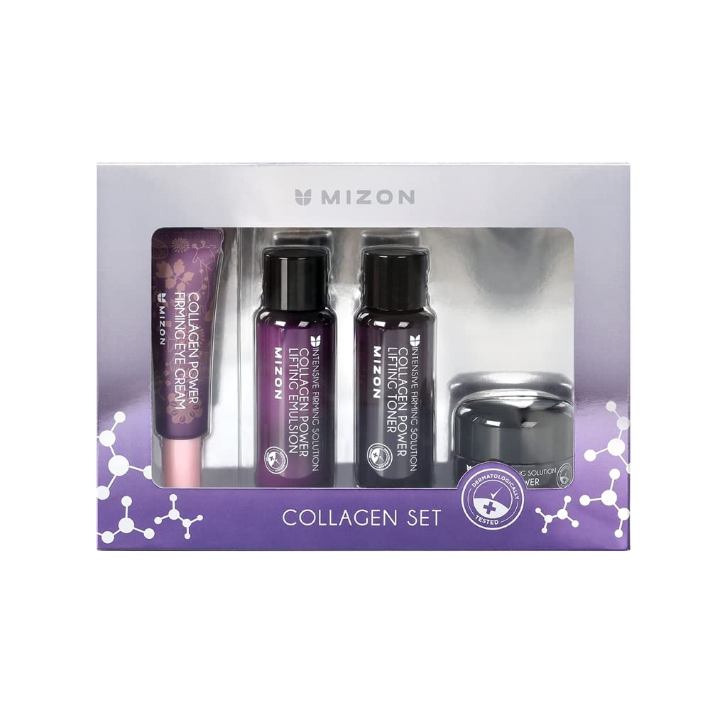 Stylish packaging of Mizon Collagen Mini Set, showcasing the complete collection of collagen skincare essentials ready to rejuvenate your skin.