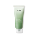 ANUA Heartleaf Quercetinol Pore Deep Cleansing Foam tube, featuring a sleek design with a green gradient and white text. Ideal for deep pore cleansing, gentle exfoliation, and hydration, this product enhances your skincare routine.