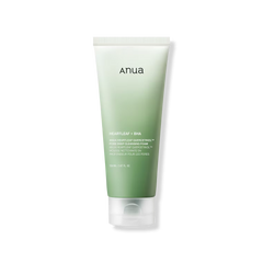 ANUA Heartleaf Quercetinol Pore Deep Cleansing Foam tube, featuring a sleek design with a green gradient and white text. Ideal for deep pore cleansing, gentle exfoliation, and hydration, this product enhances your skincare routine.