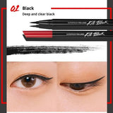 a close up of a pair of black eyeliners
