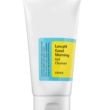a tube of facial cleanser on a white background
