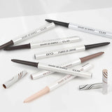 Close-up of Clio Sharp So Simple waterproof pencil eyeliner showcasing its ultra-slim design and rich pigmentation for stunning eye looks.