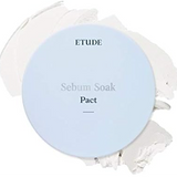 sebum soak pact in a white container