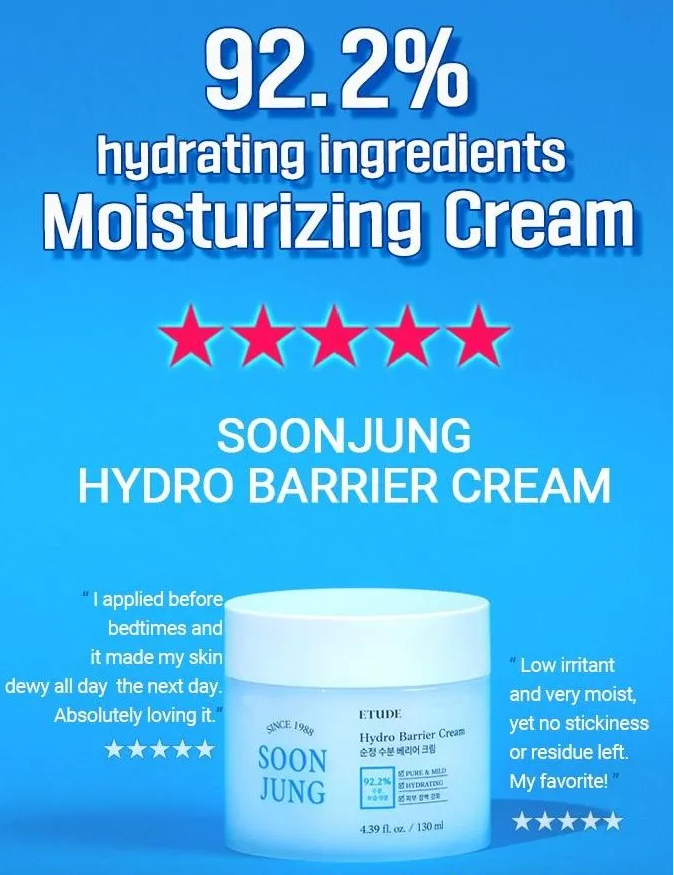 a blue background with three stars and a jar of cream