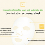 a white sheet mask with information about how to use it