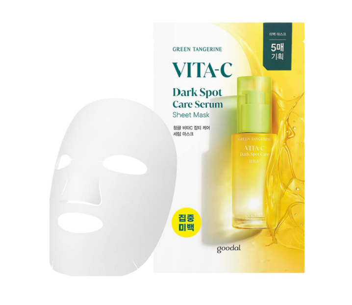 GOODAL - Green Tangerine Vita C Dark Spot Care Serum Sheet Mask (Set) - 5 SHEETS