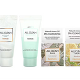 Detailed view of Heimish All Clean White Clay Foam, All Clean Green Foam, and two All Clean Balm variants in beautifully designed packaging for that glamorous glow.