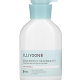 a bottle of liquid with a blue cap