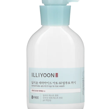 a bottle of liquid with a blue cap