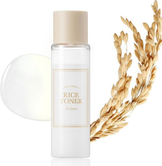 I'm From Rice Toner 150ml bottle showcasing its benefits as a nourishing rice toner for hydration.