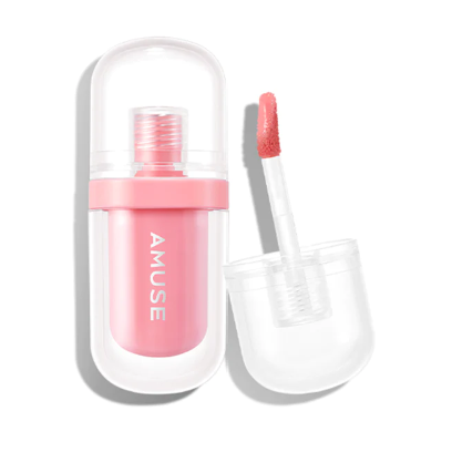 Amuse - Jelly Ever After - Jel-Fit-Tint showcasing its 12-hour long-lasting lip tint with a glossy, moisturizing jelly texture.