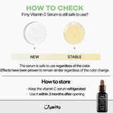 Jumiso - All Day Vitamin Pure C 5.5 Glow Serum's guide on serum safety, detailing how to check product stability and proper storage tips.