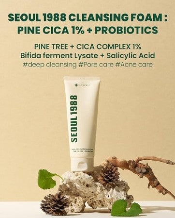 KSecret SEOUL 1988 Cleansing Foam : Pine Cica 1% + Probiotics