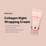 Before and after results of using Medicube - Collagen Might Wrapping Mask, showcasing the effectiveness of this overnight collagen mask in transforming skin.