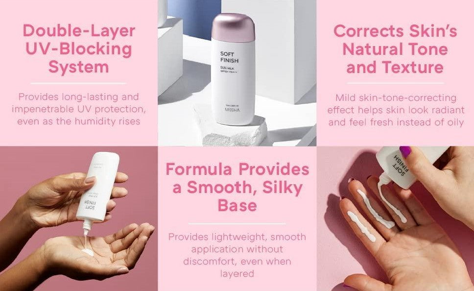 For the best sunscreen for oily skin, try Missha - Soft Finish Sun Milk SPF50+ PA+++, which provides waterproof sun protection and a soft matte texture.