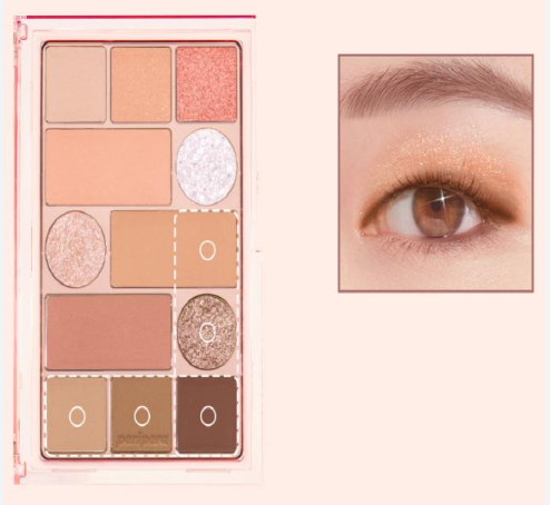 Peripera's 'My Autumn Mood' palette with an eye look tutorial inset, radiating warm vibes perfect for the autumn season.