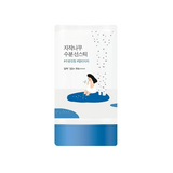 Round Lab Birch Juice Moisturizing Sun Stick packaging featuring a whimsical illustration of a girl beside a birch tree, with highlighted SPF 50+ PA++++ markings for effective sun protection.