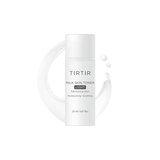 Compact Tirtir Milk Skin Toner Light in a white bottle, designed for refreshing skin with moisturizing and soothing benefits for on-the-go skincare.