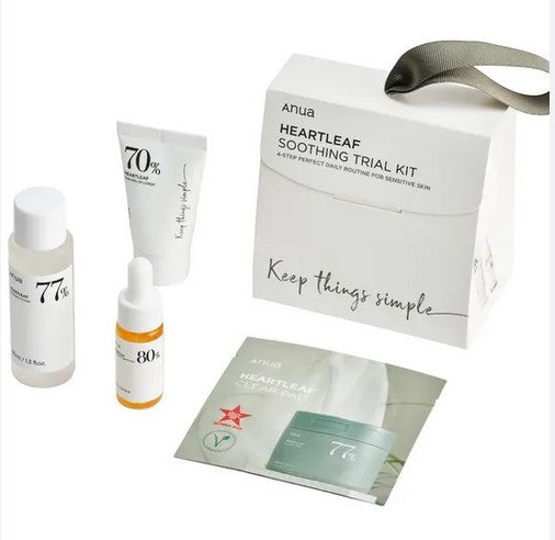 Anua Heartleaf Soothing Trial Kit (2 Toner Pads+ 1 mini toner + 1 mini ampoule + 1 mini cream)