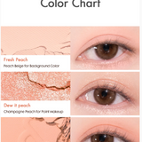 Swatches of rom&nd's Apricot and Strawberry Mood palettes on skin, demonstrating the exquisite range of colors for all your makeup needs.