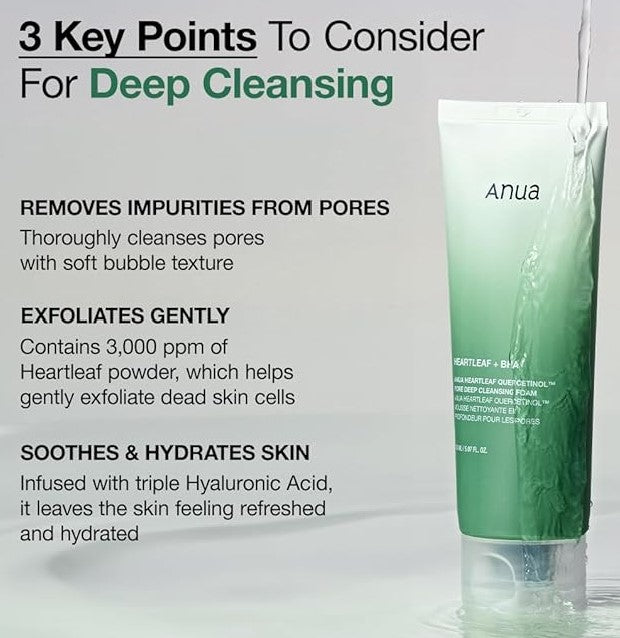 ANUA Heartleaf Quercetinol Pore Deep Cleansing Foam