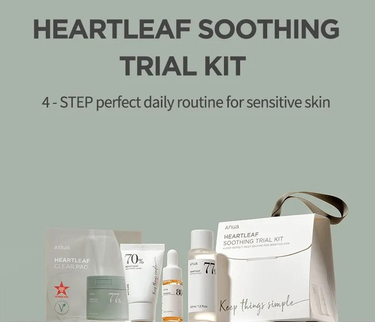 Anua Heartleaf Soothing Trial Kit (2 Toner Pads+ 1 mini toner + 1 mini ampoule + 1 mini cream)