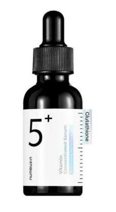 Numbuzin No.5 Vitamin Concentrated Serum in a sleek black dropper bottle, ideal for revitalizing dull skin.