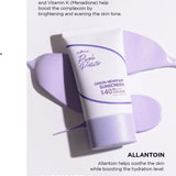 Isntree Onion Newpair Sunscreen SPF40 Pa+++ highlighted with information about its Multi Vita Complex formula, promoting a healthy glow and youthful appearance in your anti-aging skincare regimen.