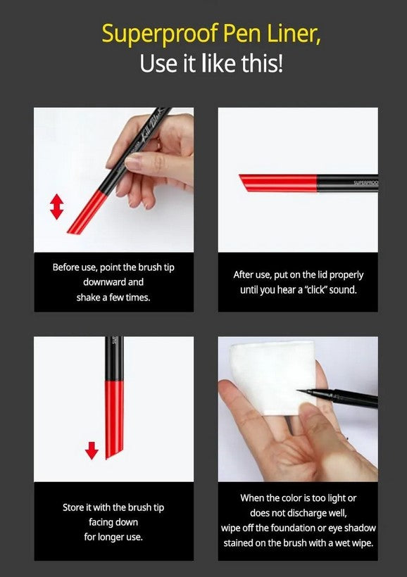 instructions for how to use a pen liner