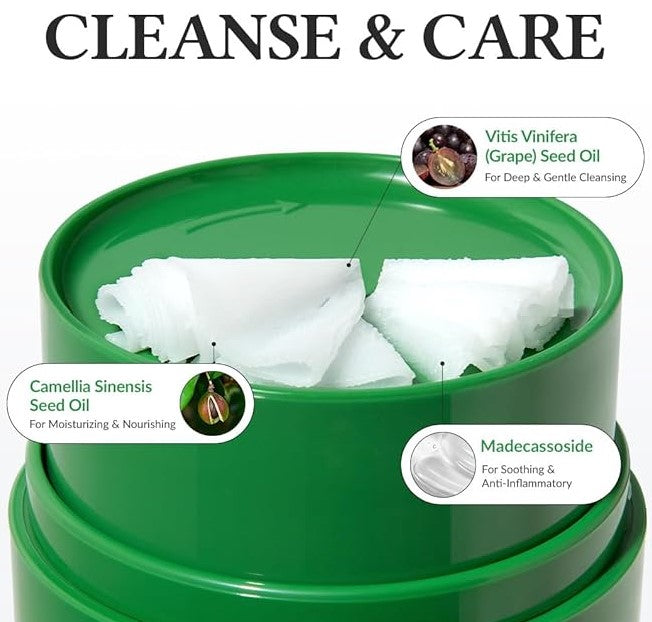 a close up of a green container with tissue